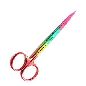กรรไกรตัดเนื้อเยื่ออริสแบบแมนนวล สแตนเลส ปลายแหลม ด้ามจับสีดำ แบบตรงและโค้ง 10 ซม. สำหรับการผ่าตัดตา - Product Image 5