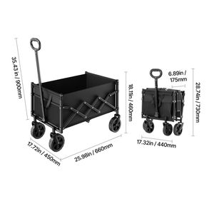 Carrello Pieghevole da Esterno 120L 225LBS con Ruote per Ogni Terreno, Carrello Pieghevole Resistente con Funzionalità Regolabili per Uso in Spiaggia OEM - Product Image 5