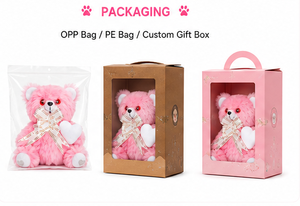 Oso de Peluche Rosa, Juguete de Peluche Suave de Velboa, Animal de Peluche Adorable, Cojín para Abrazar, Regalo Personalizado, OEM, Venta al Por Mayor - Product Image 4