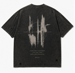 เสื้อยืดกราฟิกวินเทจแบบซักพิเศษสำหรับผู้ชาย ทรงโอเวอร์ไซส์ ผ้าฝ้าย 100% ล้างสีแบบแอซิดวอช สไตล์สตรีทแวร์ พิมพ์ลายด้วยเทคนิค DTG เป็นมิตรต่อสิ่งแวดล้อม - Product Image 2