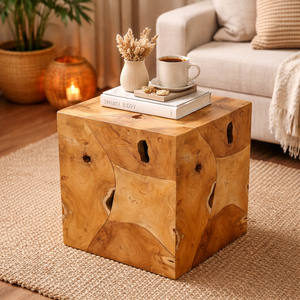 Tabouret en racine de teck ARTERRA Premium, design moderne, fait main, rustique, pour appartement, hôtel, villa, meubles de maison au confort chaleureux - Product Image 3