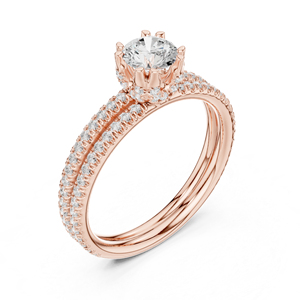 แหวนเพชรทรงกลมทองคำขาว 14K เพชรเพาะเลี้ยงสำหรับผู้หญิง สวมใส่ได้ทุกวัน เพชรเพาะเลี้ยงใหม่ - Product Image 6