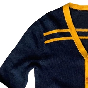 2026 Make Your Logos On V-Neck <b>Navy</b> <b>Blue</b> <b>Cardigans</b> With Full Sleeve Knitted Casual Unisex Sweaters With Pockets And Buttons - Product Image 3