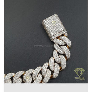 Bracelet Cuban Link entièrement serti de diamants Moissanite sertis à la main, style de bijoux de luxe et de caractère - Product Image 6
