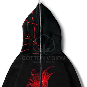 Sudadera con Capucha Personalizada 2026 con Letras y Logotipos de Diamantes de Imitación, Sudadera con Capucha de Cristal Personalizada al por Mayor Hecha en Pakistán - Product Image 4