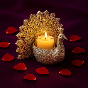 Brûleur d'encens religieux indien en laiton massif fait main de luxe, style vintage nordique, en métal doré, pour décoration de table de mariage ou de maison - Product Image 1