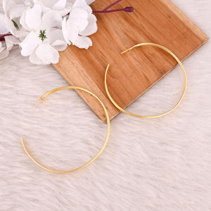 Pendientes de Aro de Latón Sencillos, Joyería Moderna Minimalista para Mujer, Pendientes de Aro de Latón de Alta Calidad, Pedido al por Mayor - Product Image 3