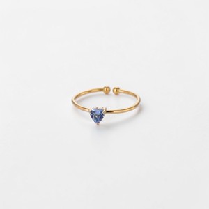 Anillo Abierto Ajustable de Latón Chapado en Oro con Corte de Corazón y Piedra de Cuarzo Zafiro Creado en Laboratorio, Joyería Minimalista Apilable de Moda para Mujer - Product Image 1