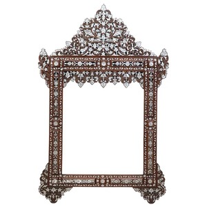 High-End Mother of Pearl Inlay <b>Mirror</b> Frame with Arabic Art Design Luxury Decorative Wall <b>Mirror</b> for Modern Homes - Product Image 1