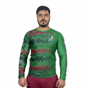 เสื้อแรชการ์ดแขนยาวผู้ชายคุณภาพพรีเมียมแบบขายส่ง ระบายอากาศได้ดี แห้งเร็ว ผลิตจากผ้าสแปนเด็กซ์/โพลีเอสเตอร์ รับสกรีนโลโก้ - Product Image 3