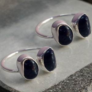 Anillo de plata unisex, piedra preciosa de turmalina negra natural, estilo étnico, certificado de terceros para regalos de fiesta de compromiso de boda - Product Image 2