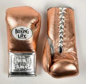 Guantes de Boxeo MMA Golden Wave No Boxing No Life de Cuero Premium con Cierre de Cordones, Alta Calidad, Duraderos, Ligeros y Transpirables - Product Image 3