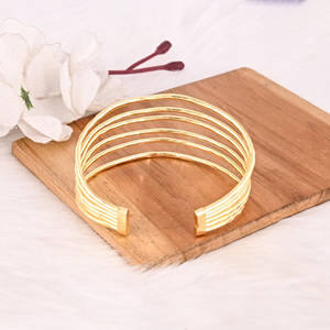 Bracelet manchette ouvert en laiton plaqué or fait main, élégant, multicouche, tendance, bijoux de mode pour femmes et jeunes filles, cadeau - Product Image 5