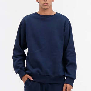 Sweat-shirt à capuche en coton uni surdimensionné avec logo personnalisé, col rond pour homme, sweat-shirt unisexe pour homme - Product Image 5