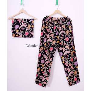 Robe de nuit pour femme, faite à la main, imprimé floral, 100% coton, col rond, ensemble pyjama en pur coton doux, cadeau pour demoiselle d'honneur, pyjama pour femme - Product Image 4