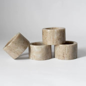 แหวนผ้าเช็ดปากลายหินอ่อนทำจากหินหินขัดที่วางผ้าเช็ดปาก - Product Image 1