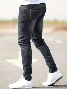 Pantalones Vaqueros Azules Apilados para Hombre Pantalones Vaqueros Ajustados para Hombre, Pantalones al por Mayor - Product Image 6