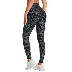 Breathable Yoga Pants High Waist <b>Leopard</b> <b>Print</b> <b>Leggings</b> Women Full Length Stretch Sporty Activewear Knitted Fit - Product Image 6