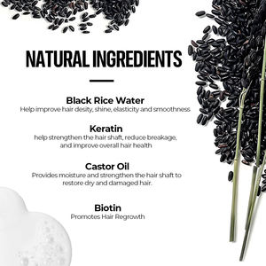 Spray Capillaire Professionnel Personnalisable pour la Croissance des Cheveux, à base de Riz Noir Naturel, Biotine, Anti-Chute, Lissant, Hydratant et Acides Aminés - Product Image 5