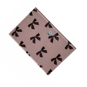 Cute <b>Bow</b> Pattern Solid Eco-Friendly Pink Acrylic Professional Rectangle Magnetic Eyelash Extension <b>Holder</b> Palette Custom Logo - Product Image 2