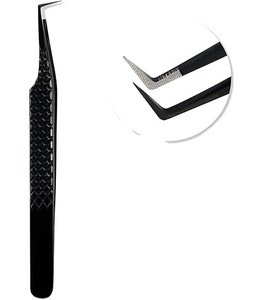 Pince à épiler pour extensions de cils avec embout en fibre, en acier inoxydable de haute qualité - Product Image 1