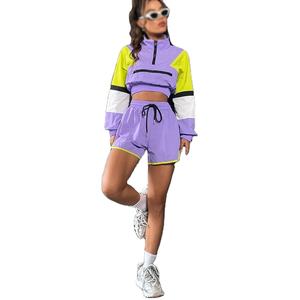 Conjunto Deportivo de 2 Piezas Personalizado para Mujer, Chaqueta Cortavientos de Algodón para Invierno, Top Corto con Decoración de Agujeros - Product Image 2