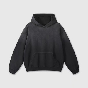 Wholesale Custom 420 Gsm Fleece 100% Cotton Embroidered Vintage Streetwear Zipper-Up Eco-Friendly <b>Men</b> Heavyweight Distressed - Product Image 1