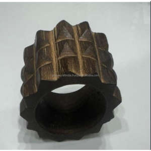 Artisan <b>Resin</b> Stone Wooden Napkin <b>Rings</b> | Finger <b>Ring</b> Inspired Geometric Holders for Luxury Dining Table and Event Decor - Product Image 6