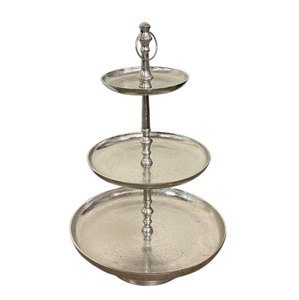 Support à cupcakes vintage doré à 2 niveaux, plateau de service en laiton gaufré, plateau à gâteaux de luxe à étages pour mariages, goûters et buffets - Product Image 4