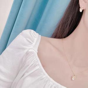 Super Cute AB Cat Shaped Freshwater <b>Pearl</b> Color Preserving Fashion Jewelry <b>Set</b> Includes Earrings and Necklace with Chain - Product Image 4