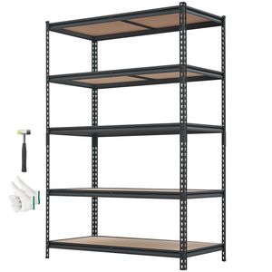 Étagères de garage robustes à 5 niveaux réglables, capacité de 3000 lb, étagère de rangement utilitaire en métal - Product Image 1