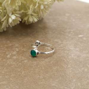 SHYAM JEWELRS Handmade Brass Green Onyx Bezel <b>Set</b> Adjustable Vintage Boho Spiral Wrap Statement <b>Ring</b> for Women & Men - Product Image 4