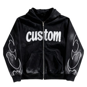 Maqueta Gratuita, Sin Pedido Mínimo, Logotipo Personalizado, Sudadera con Capucha Extra Grande con Cierre, 100% Algodón, Felpa Gruesa de 400 GSM, Sudadera Urbana - Product Image 6