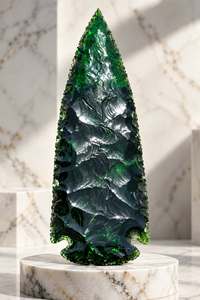 green obsidian arrowhead, green obsidian, green obsidian stone, obsidian arrowhead, green gemstone arrowhead, - Product Image 2