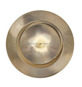 Assiette de présentation en métal de style Japandi pour mariage, fête, décoration de table, collations, fruits, 12 pouces, 13 pouces, assiettes décorées - Product Image 3