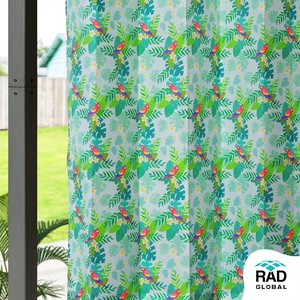 Achetez des rideaux d'extérieur imprimés imperméables en tissu polyester teint en masse pour balcon, patio et espaces de jardin - Product Image 4