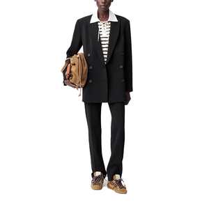 New <b>Men</b> <b>Black</b> <b>Blazer</b> 2026 Double Breasted Notched Lapel Suit <b>Jacket</b> Flap Pocket Business Workwear OEM Custom Logo Wholesale - Product Image 3