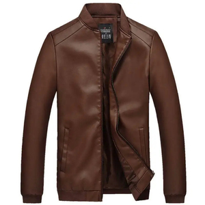 Manteau en cuir mi-long pour homme, hiver, doublure polaire, grand col, style costume, fourrure - Product Image 4