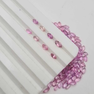 Lote de piedras preciosas sueltas de zafiro rosa natural, corte marquesa facetado, de 1-6 mm, para la elaboración de joyería artesanal. - Product Image 5