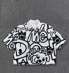 Camisetas Personalizadas de Moda Urbana, Estilo Casual, Estampado en Serigrafía, Corte Holgado, para Hombre, Juveniles, para Todas las Temporadas - Product Image 1