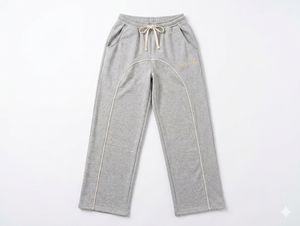 Pantalones Deportivos de Felpa para Hombre, Color Gris, 100% Algodón, Cintura Elástica con Cordón, Estilo Jogger, Personalizables, para Ropa Deportiva Urbana - Product Image 1