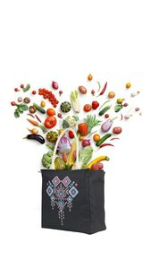 Stylish Eco-Friendly Cotton Canvas <b>Tote</b> Bag with <b>Zip</b> for Women Custom Logo Medium Size Grocery Shopping Fruit Food Packing - Product Image 3