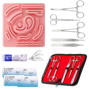 Students <b>Suture</b> Practice <b>Kit</b> Complete Medical Instrument Set Needle Holder Forceps Scissors Manual CE Certified 3-Year Warranty - Product Image 1