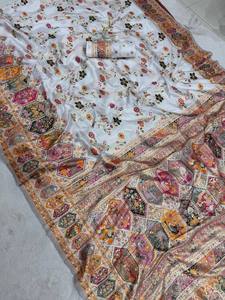 Sari de Pashmina de Lujo con Hilo Tejido de Cachemira para Bodas y Eventos Festivos - Product Image 5