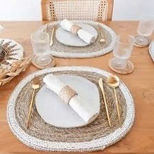 Natural Handwoven Seagrass Placemat Round Table Mat Eco Friendly Dining <b>Kitchen</b> <b>Decoration</b> - Product Image 2