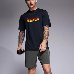 Men's Striped Cotton Knitted T-<b>Shirt</b> And Shorts Set Casual Summer Wear Breathable <b>White</b> - Product Image 2