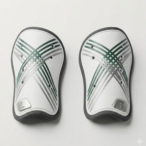 Protège-tibias de football en EVA pour adultes, fabriqués au Pakistan, avec protection professionnelle, forme profilée pour un ajustement parfait et des mouvements fluides lors des matchs. - Product Image 1