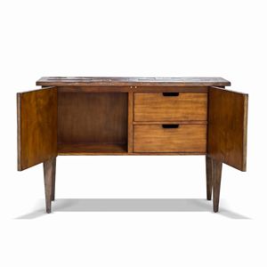 Modern <b>Rustic</b> Solid Wood Sideboard Textured Vertical Panel Storage <b>Cabinet</b> Industrial Living Room Console Buffet Furniture - Product Image 2
