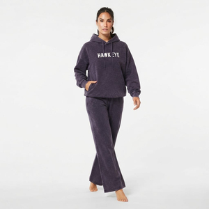 Conjunto de Chándal de Algodón de 2 Piezas para Mujer, de Alta Calidad, Estampado, Lavado Ácido, de Corte Holgado y Cómodo, con Sudadera con Capucha, Venta al por Mayor - Product Image 6