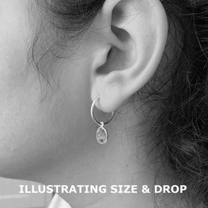 ต่างหูห่วงทองเหลืองมินิมอลประดับหินรูปไข่ ต่างหูห้อยเรียบง่ายสไตล์โบโฮ เหมาะสำหรับใส่ทุกวัน ของขวัญสำหรับผู้หญิง ขายส่ง - Product Image 1